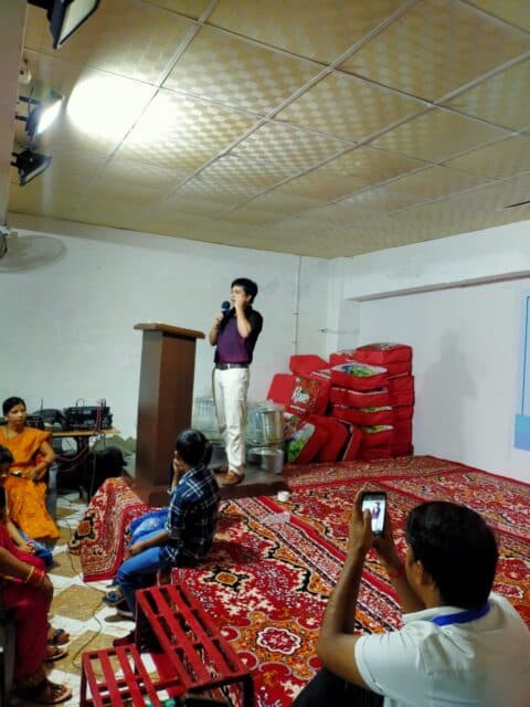 Team members collaborating on a project.